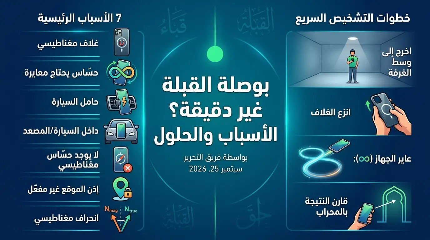 بوصلة القبلة غير دقيقة؟