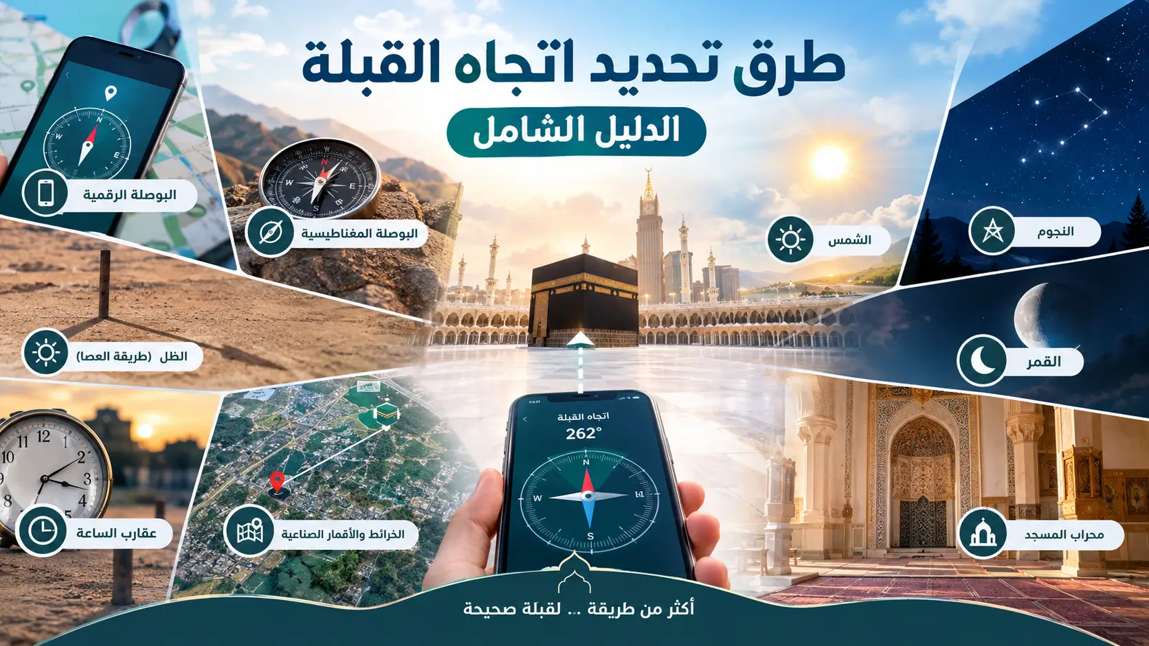 طرق تحديد اتجاه القبلة