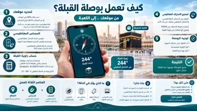 كيف تعمل بوصلة القبلة؟