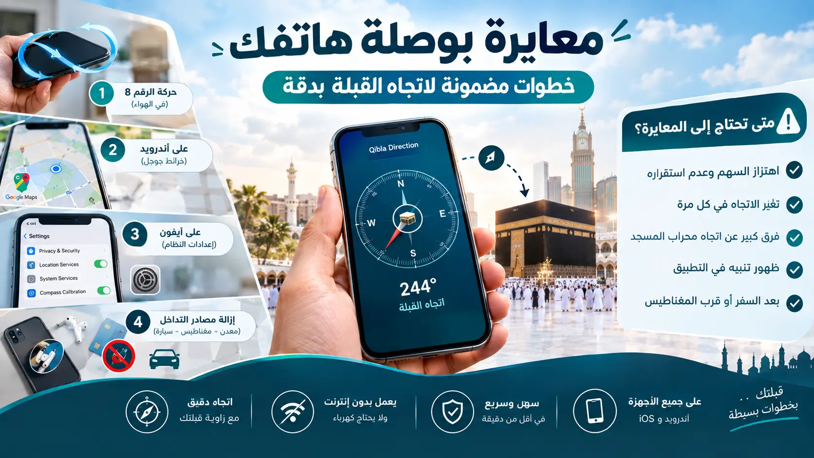 معايرة بوصلة الجوال